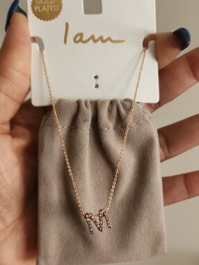 Gold-Plated 'M' Initial Necklace